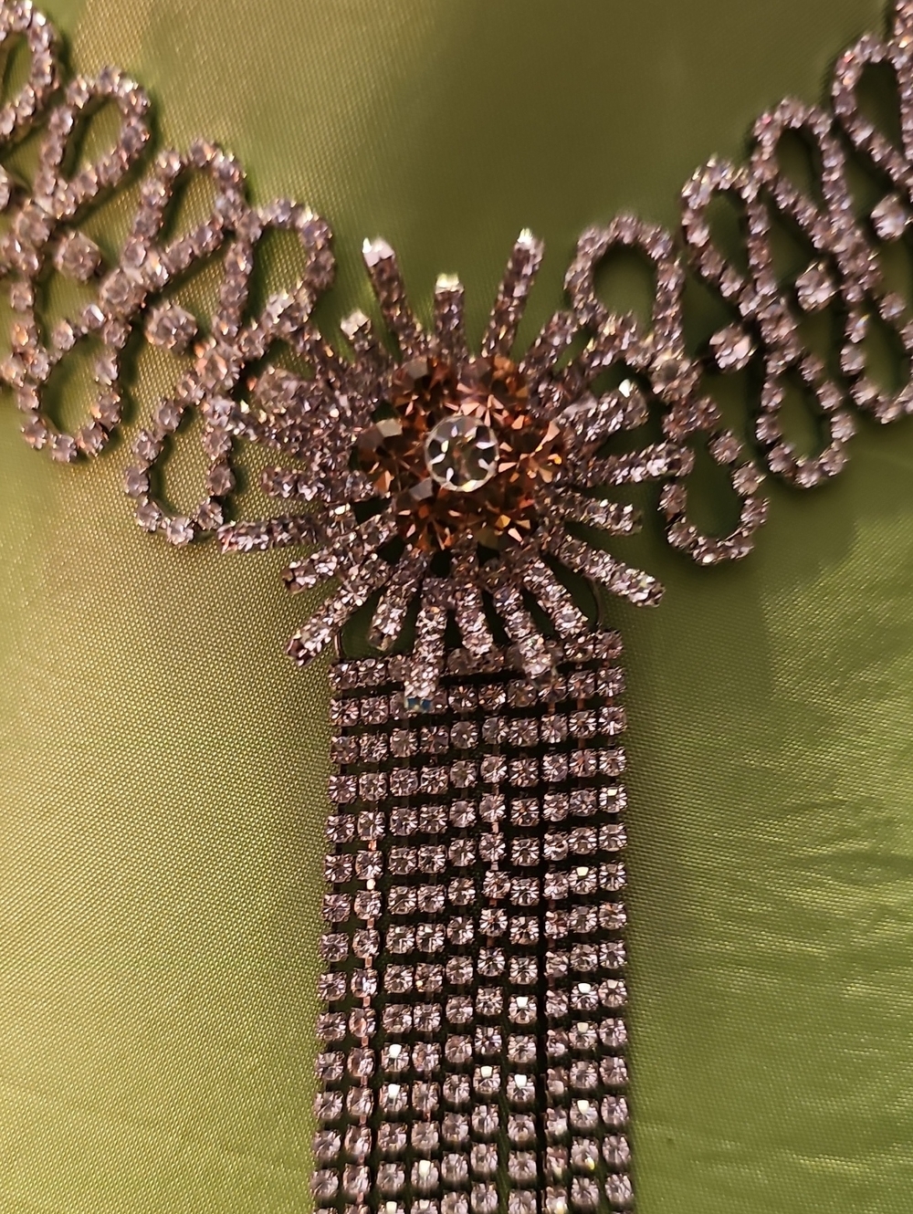 Beautiful Cascade Rhinestone Necklace - Picture 2 of 5